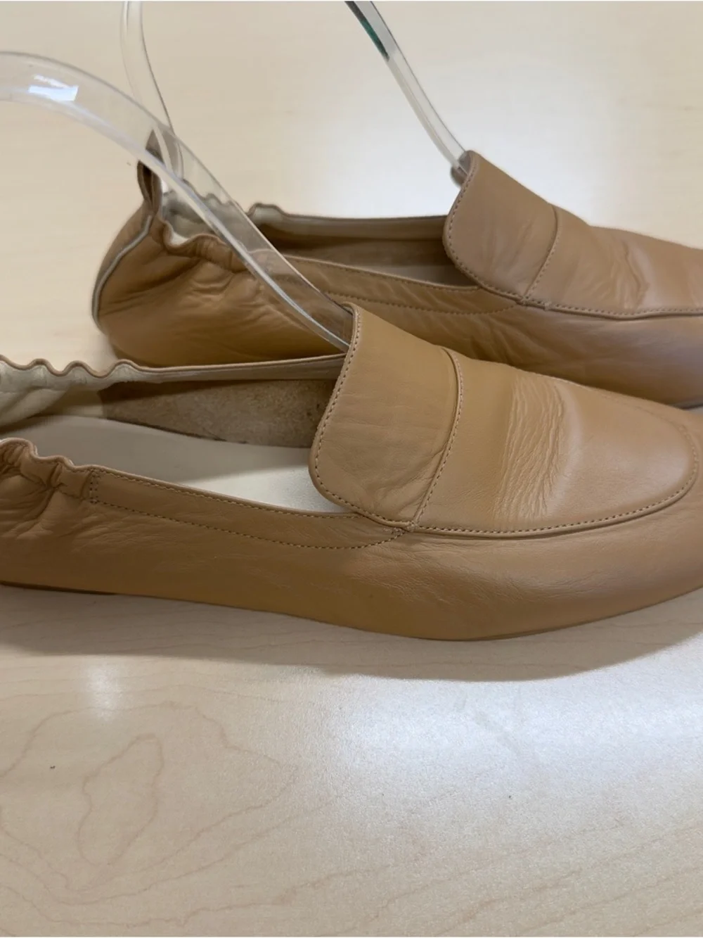 Everlane Tan Leather Slip-On Elastic Back Driving Loafers Size 7.5